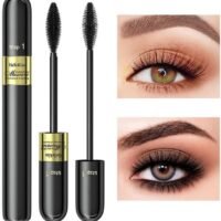 HelloKiss 2 In 1 4D Lash Mascara Thrive Mascara for 5x Natural Lengthening and Thickening Effect Stereotyped Waterproof Thick Elongated Curled Non Smudged Primer Mascara