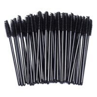 CYTHERIA 100-Piece Disposable Eyelash Mascara Applicator Wand Brush Black