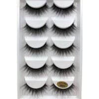 EHOME Pair Of 5 Natural Fashion Handmade False Eyelashes Black
