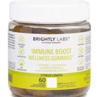 BRIGHTLY LABS Immune Support Gummies With Vitamin C, Echinacea And Black Elderberry Extract, Sugar Free, 60 Gummies, Citrus Lemon Flavour