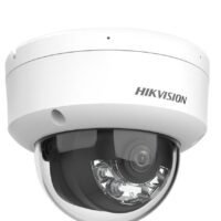 HIKVISION 2 MP Smart Hybrid Light Fixed Dome Network Camera, 2.8mm Lens, H.265+ Compression, Built-in Mic, Up to 30M IR Range, Built-in Mic, IP67 Water & Dust Resistant, DS-2CD1123G2-LIU