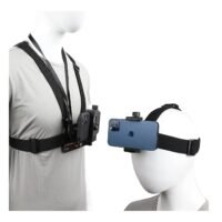 Anmi Mobile Phone Chest Strap Harness Mount Head Strap Holder Kit for POV/VLOG,Cell Phone Clip Compatible with iPhone,Samsung,Go Pro Hero 9, 8,7, 6, 5, 4, 3,2, 1,AKASO,DJI Osmo,and Action Cameras