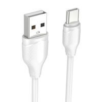 Type C Cable 2.1A Fast Charging Cord Braided USB Type C Charger Compatible for Huawei P30 P20 Samsung S21 S20 Note 20 1meter White