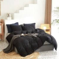 MIXDE 3-Piece Queen Size Luxury Comfort Set With Black Ball Duvet Cover