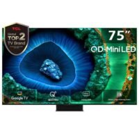 Television 75 Inch Smart TV 4K QD-Mini LED HDRÂ Google TV, 3500nits, ONKYO 2.2.2ch, 144Hz VRR+240Hz DLG, Imax Enhanced, Ultra-slim Design - 1 Year Warranty (2024 Model) 75C855 Black