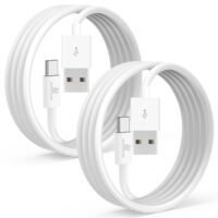 Rock Pow 2-Pack 3ft USB C Cable 3A Fast Charge USB A to Type C Charger Cord Braided Compatible with Samsung Galaxy A10e A20 A50 A51 A71 S20 S10 S9 S8 Plus S10E Note 20 10 9 8 Moto G7 G8