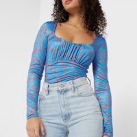 In the style Ruched Waist Detailed Long Sleeve Bodysuit