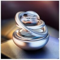 ZCM-HAPPY Car Air Freshener Solar Rotating Aromatherapy Ornament with Interstellar Crystal Ball