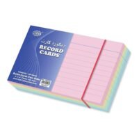 FIS FIS Ruled Record Card Coloured 240 gsm Assorted Colour, 6 x 4 inch Pack of 100 pieces