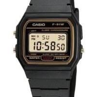 CASIO Men's Resin Digital Black Strap Wrist Watch F-91WG-9QDF - 38 mm - Black