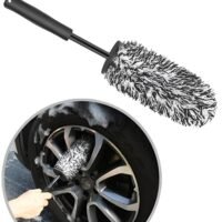 GROIC Car Wheel Brush No Metal Wheel and Rim Detailing Brush Large Wheel Cleaning Brush Premium Cleaner Brush,Portable Automotive Brushes Dust Cleaning Microfiber Soft Car Duster Automobile cleaning tool