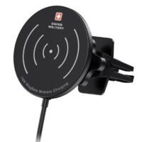 SWISS MILITARY Swiss Military MagSafe Wireless Vent Mount Universal Charger, 15W Charging, Magnetic Positioning for Accurate Placement, One-Hand Operation, Compatible with Magsafe for iPhone 12/13/14 Models