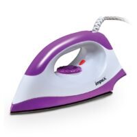 Teflon Coated Sole Plate Iron Box With Automatic Thermostat, 5 Temperature Settings, Shock Proof Plastic Body, Swivel Cord And Overheat Protection 1300 W IBD 501 Purple/White