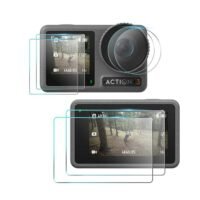 O Ozone (Pack of 2) Tempered Film for DJI Osmo Action 3 Screen Protector |9H Tempered Glass Screen Cover + Lens Protector for DJI Action 3 Camera Accessories
