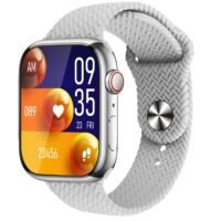 glassology Smart Watch 45mm Amoled Display 5ATM Water Resistant 16 Days Battery Life GPS Sport Mode, Heart Rate Monitor, Full Scale Fitness Tracking White