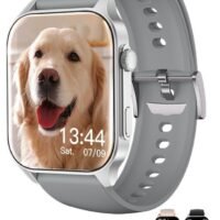 WAPIK Korean Brand X5S Smart Watch,Business Smartwatch,Waterproof Fitness Watch, Bluetooth Calling,Smart watch for Men, Zinc Alloy Vacuum Plating, Heart Rate Monitoring,Smart watch for Women Silver