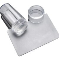 ORiTi Clear Silicone Nail Art Stamping Stamper with Cap Scraper Manicure Tools