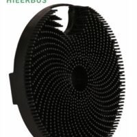 HieerBus Silicone Body Scrubber, Gentle Exfoliating Body Brush in Shower Silicone Loofah with Easily Lather Bristles, Long Lasting, and More Hygienic Than Traditional Shower Loofah 1Pack, Black