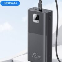 Usams LED Display 30000mAh High Capacity QC3.0+PD 22.5W Fast Charging Power Bank Power Station Compatible With Phones, Laptop, Tablet Fast Charging With USB C To USB C Cable