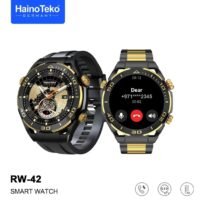 Haino Teko Haino Teko RW42 Round Shape Large Screen AMOLED Display Smart Watch With 2 Pair Straps and Wireless Charger For Men's and Boys