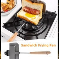 REOCLE Sandwich Maker with Double-Sided Breakfast Sandwich Baking Pan Nonstick Sandwich Skillet Frying Pan for Breakfast Omelets Pancakes & Frittata & Toast