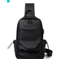 WAOKN New Men's Sports Outdoor Chest Bag Student Fashion Casual Simple Shoulder Bag Messenger Bag