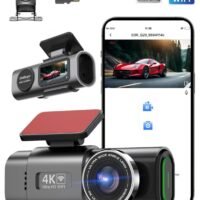 MSMR WiFi GPS Dash Cam Front and Rear with WiFi, 4K/1080P, 1.47" Small Dash Camera for Cars, UHD 2160p Recording Car DVR Cam with 170° Wide Angle, Night Vision, Parking Monitor, G-Sensor, 64G Card