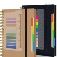 Excefore Spiral Notebook for Work, 2 Pack A5 Hardcover Notebooks College Ruled with Dividers Tabs Large Bound Journal