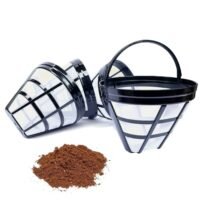 KASTWAVE Reusable Coffee Filters, 4 Pack Coffee Machine Basket Cone Filters, Nylon Filters for Cuisinart/Ninja Coffee Machine Filters and Brewers, BPA Free, for Most 8-12 Cup Coffee Machine