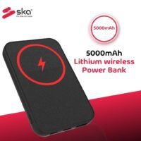 SKA SKA PC3010 5000mAh Power Bank 15W Magnetic Wireless Charging USB-C 20W Power Delivery & USB-A 22.5 Qualcomm QC 3.0 Sleek Design with Built-In Stand