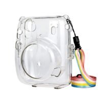 Generic Protective Crystal Case Compatible with Fujifilm Instax Mini 11 Instant Film Camera, Hard Clear PVC Cover with Cute Adjustable Should Strap.