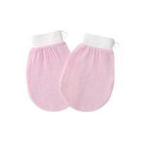 Generic 2pcs Korean glove to exfoliate the body and remove dead skin pink