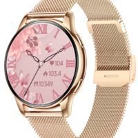 Queen Smart Watch For Women With AMOLED Always On Display Bluetooth Calling Waterproof Fitness Watches For Android iOS Gold