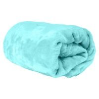 Single Micro Fleece Flannel Blanket 260 GSM Super Plush and Comfy Throw Blanket Size 150 x 200cm Aqua