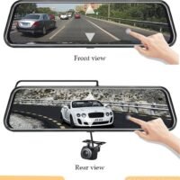 Dash Cam for Car 10'' Mirror Night Vision 1080P FHD Full Touch Screen Front and Rear View Backup Dash Camera for Cars Loop Recording Streaming Media 170°Wide Angle Parking Assistance With WIFI