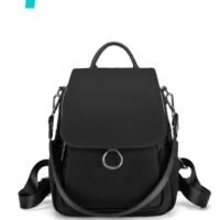 WAOKN Women's Retro Large Capacity Nylon Backpack, Girls' Korean Fashion Handbag, Textured Shoulder Bag School Bag Travel Bag Back Bag for College Students and Teenagers