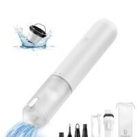 Baseus Car Vacuum Portable Cordless,12000Pa Handheld Car Vacuum Cleaner with USB C Fast Charging, Single Touch Empty, Multi-Function Air Blower Inflator Pump for Car, Swim Ring, Air Mattress, Pet Hair- White