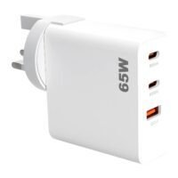 Anmi PD 65W GaN Charger Dual Type C Charger , 1 QC 3.0 Laptop Wall Charger GaN Fast Charger for Macbook Laptop Cell Phone Watch Compatible with Samsung Xiaomi iPhone iPad Realme Huawei