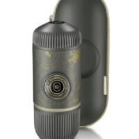 Nanopresso Dark Souls | Portable Espresso Machine w/ Travel Case, 18Bar High Extraction Power, 80ml Water Capacity, Works w/ NS Adapter for Capsules, For Camping, Travel, Office, Home - Grey