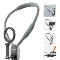 TELESIN Agnetic Neck Mount for Phones, Neck Cell Phone Holder POV Vlog Selfie Mount Hand Free Phone Neck Holder Chest Stand Strap Video Recording for iPhone 15 14 13 12 Seires Android Phones