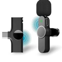 Generic 2 in 1 iphone or type-c Wireless Lavalier Microphone For IPhone, Plug Play, Portable Audio Video Recording Mic for Youtube, Live Stream, Vlog, Interview, Laptops PC