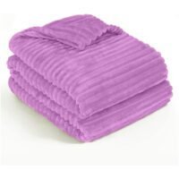 T G H Striped Flannel Fleece Blanket Plush Throw Blanket Super Soft Blanket King Size(220x240) For Bed and Sofas Luxurious Warm and Comfortable
