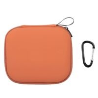 Generic Travel Carrying Case for DJI Neo Hard Mini Storage Case Carry Bag Neo Drone Body Case Waterproof PU Leather EVA Protective Cover Shell Portable Organizer with Carabiner Accessories (Orange)