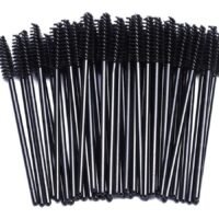 ORiTi ORiTi 50 Pcs Disposable Mascara Brushes Crystal Eyelash Wands Mascara Applicator Spooly for Eyelashes (Black)