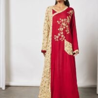 HANA & SARA Overlap Front Printed Jalabiya