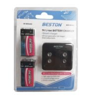 BESTON Beston 9V Li-ion Battery Smart Charger with 2pcs of 9V 800mAh Batteries