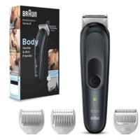 Body Groomer 3 For Men, Bg3340, Manscaping Tool, Skinshield Technology, Sensitive Comb, Lifetime Sharp Metal Blade, Body Groomer For Men, Gray/Black Multicolor