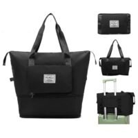 MYK MYK Foldable Duffle Bag for Travelling |Waterproof and Large Travel Bag for Women Luggage | Expandable & Multipurpose Large Capacity Weekender Carry Bag for Women Travel (Black)