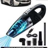 DBLEW Rechargeable Handheld Car Vacuum Cleaner Wet Dry Cordless Mite Remover Portable Strong powerful Suction For Home Automotives Dust Pet Hair Sofa Carpet Cleaning Computer Keyboard