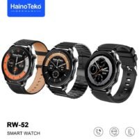 Haino Teko Haino Teko Germany RW52 Round Shape AMOLED Display Smart Watch With 3 Pair Straps For Mens and Boys Black